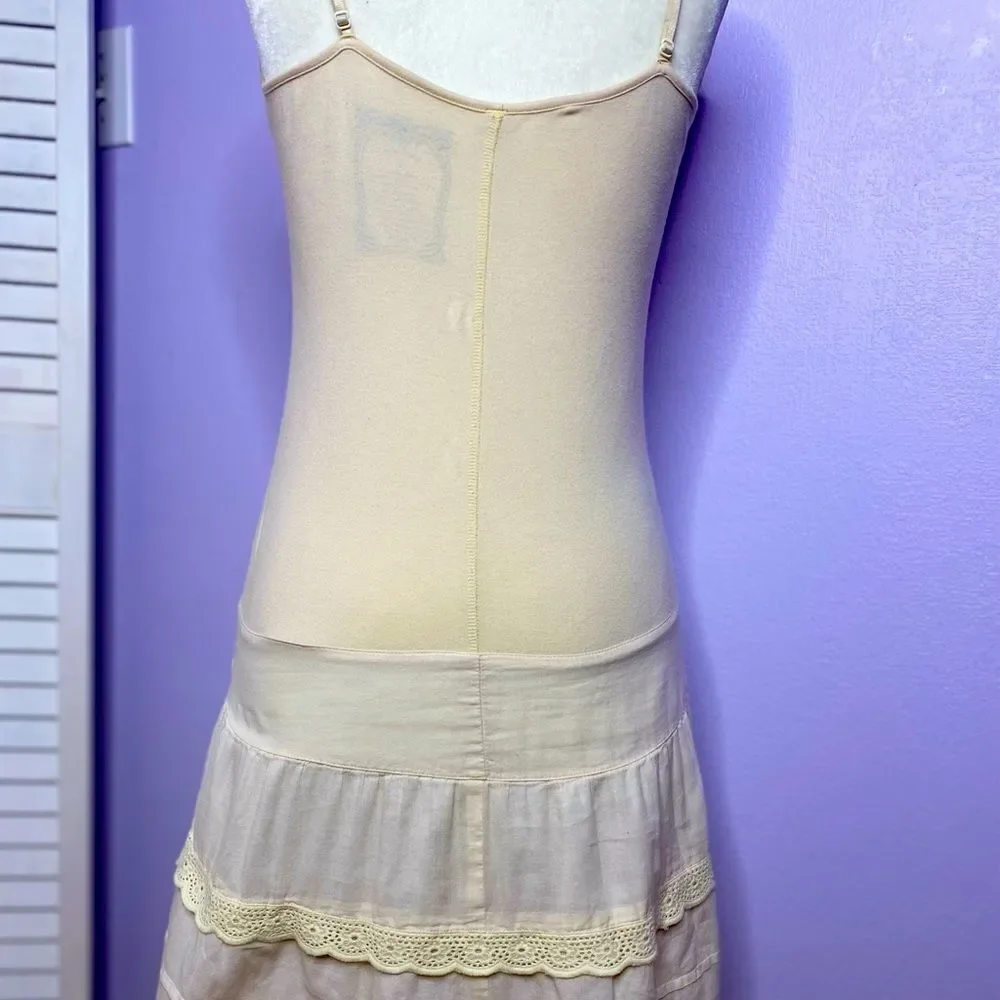 Cream V-Neck Dress